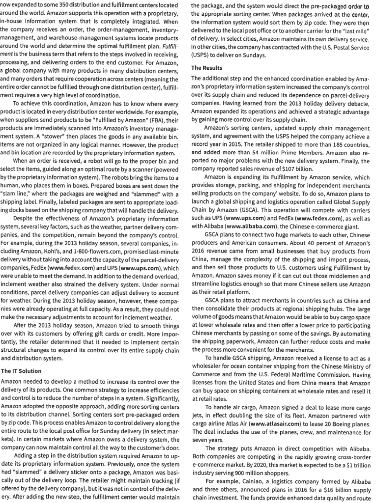 Summarize this case by suggesting how Amazon