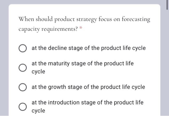 When should product strategy focus on forecasting