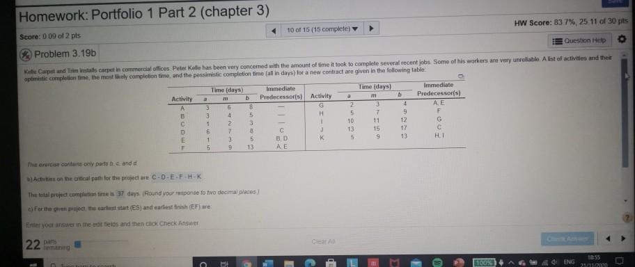 A-k amswers Homework: Portfolio 1 Part 2 (chapter