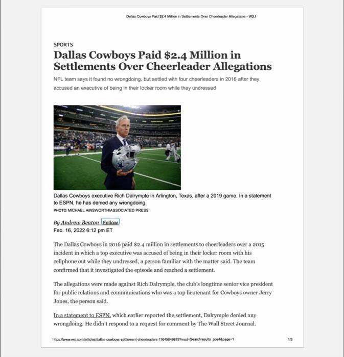 Questions & Article Read the article and respond