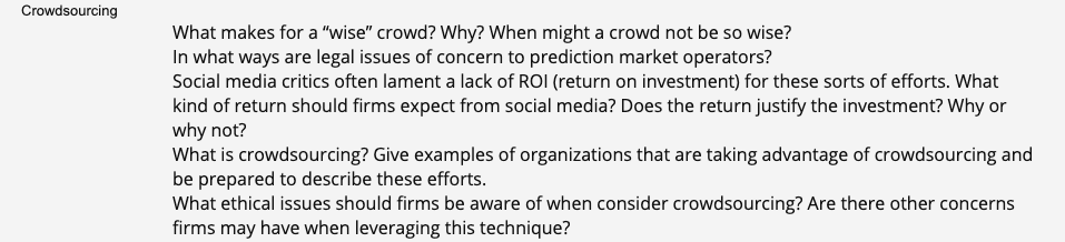 Crowdsourcing What makes for a wise crowd? Why?