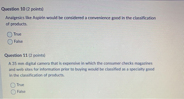 Question 10 (2 points) Analgesics like Aspirin