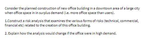Consider the planned construction of new office