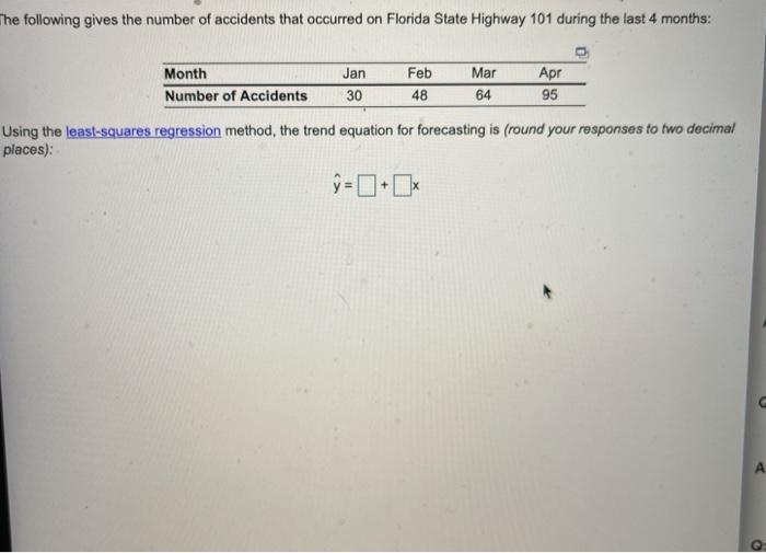 The following gives the number of accidents that