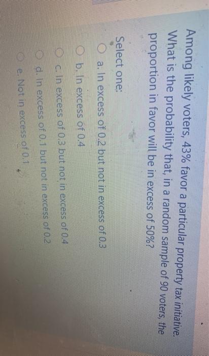 Among likely voters, 43% favor a particular