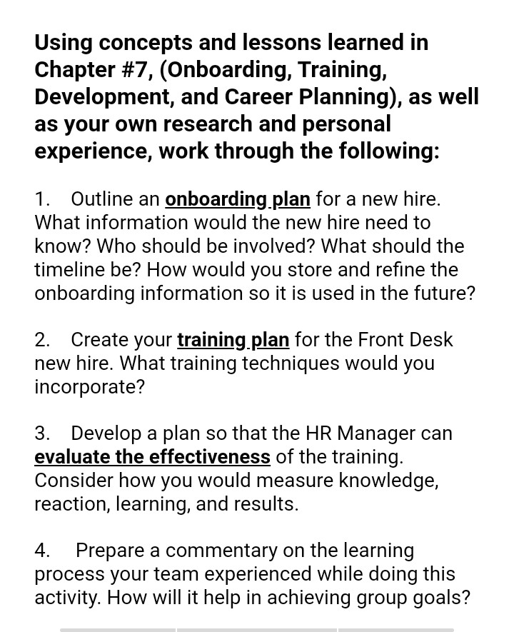 Using concepts and lessons learned in Chapter #7,