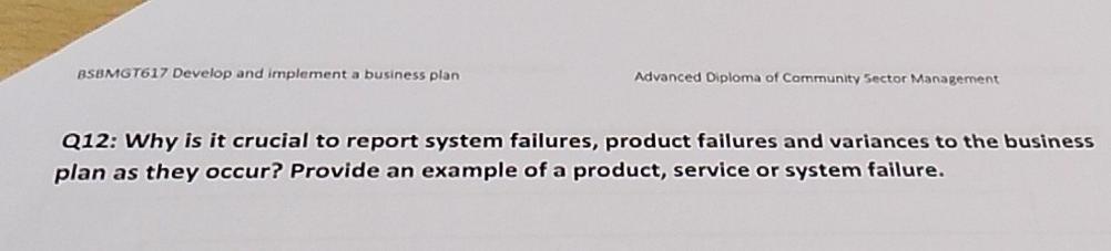 BSBMGT617 BSBMGT617 Develop and implement a