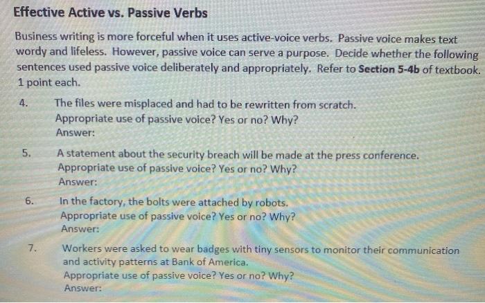 Effective Active vs. Passive Verbs Business