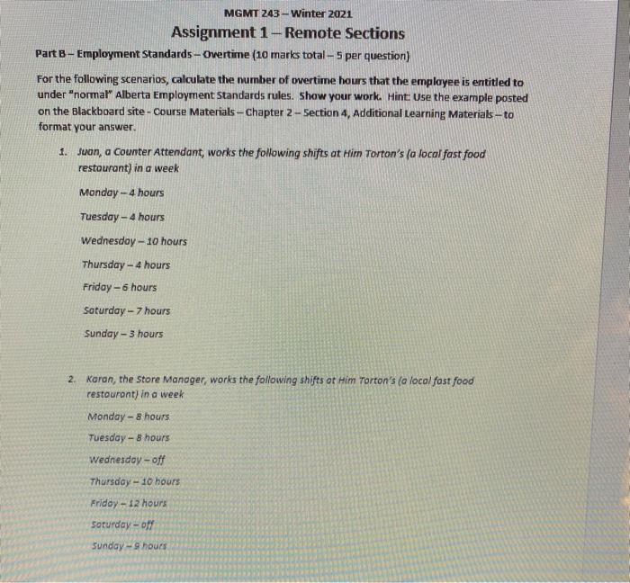 MGMT 243 - Winter 2021 Assignment 1-Remote