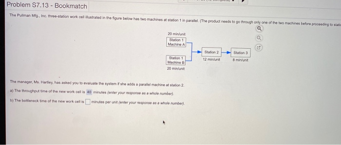 Problem S7.13 - Bookmatch The Pullman Mfg.Inc.