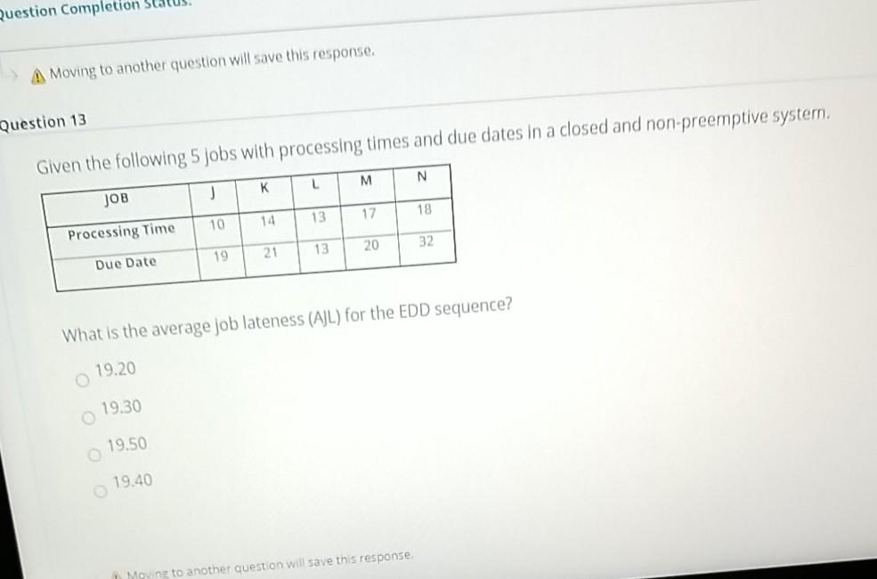 Question Completion sa A Moving to another