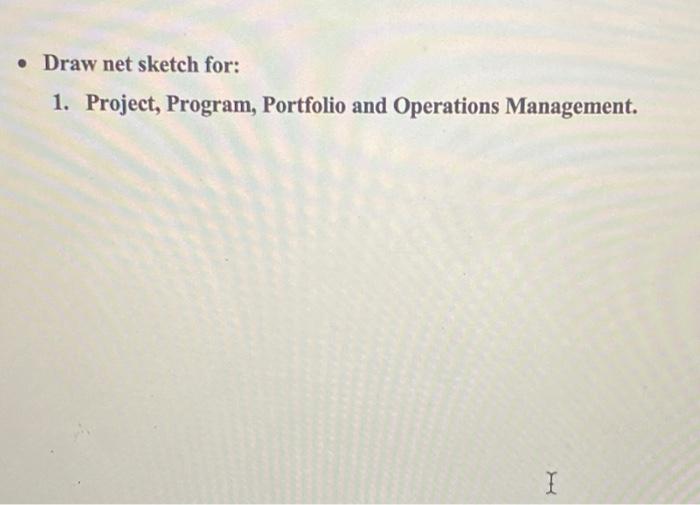 Draw net sketch for: 1. Project, Program,