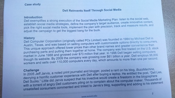 need question 3 Case study Dell Reinvents itself