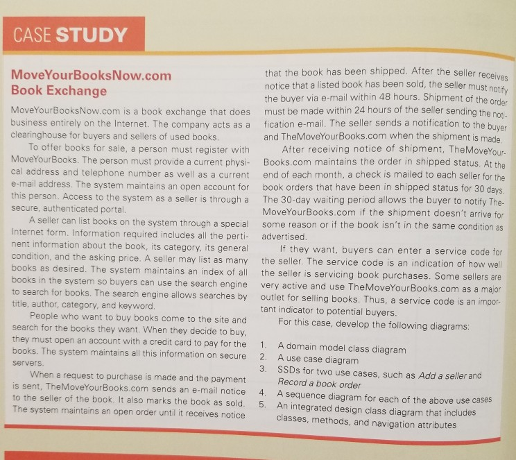 A domain model class diagram, a use case diagram,