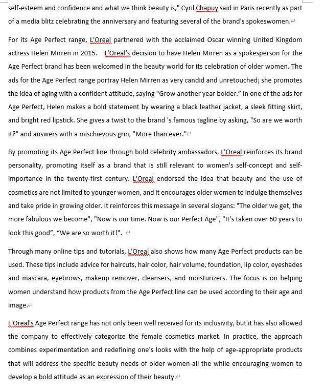 CASE STUDY: L'Oreal Age Perfect - Because I'm