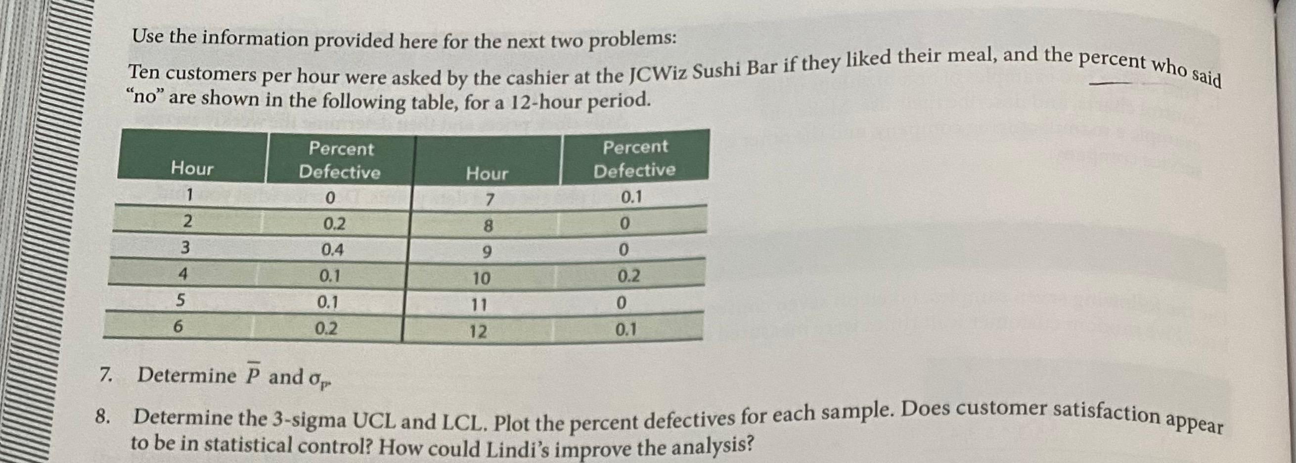 7,8 Use the information provided here for the