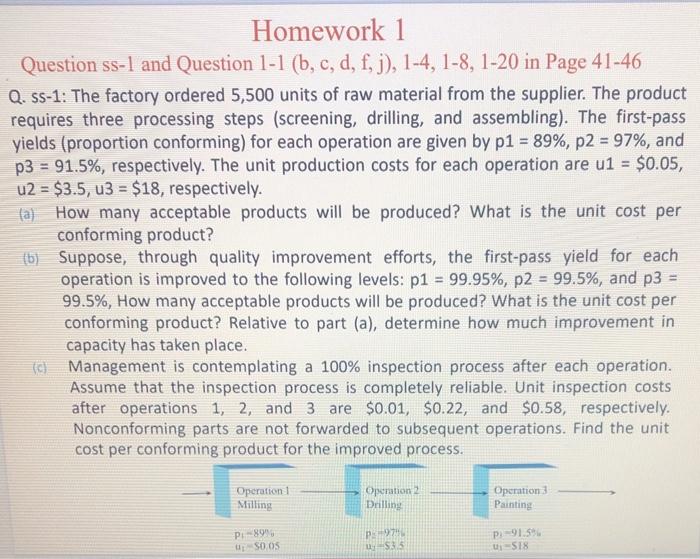 Homework 1 Question ss-1 and Question 1-1 (b, c,