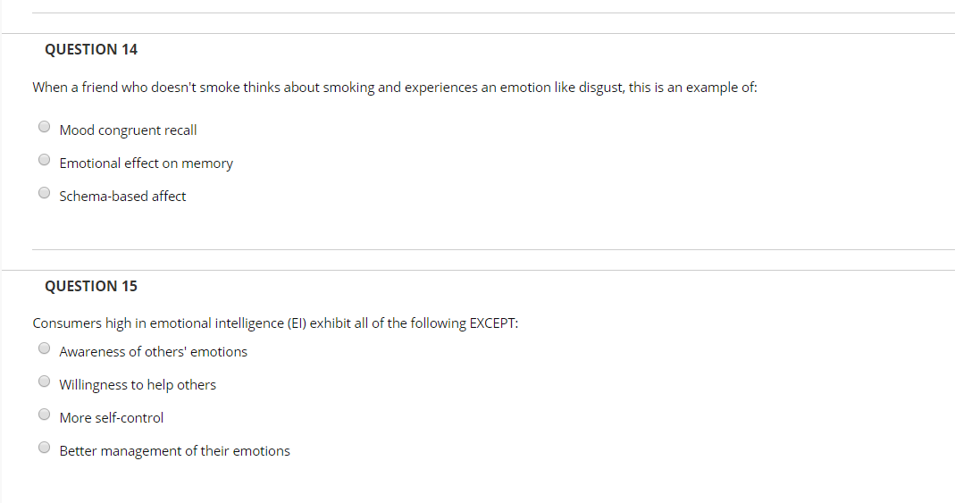 QUESTION 14 When a friend who doesn't smoke