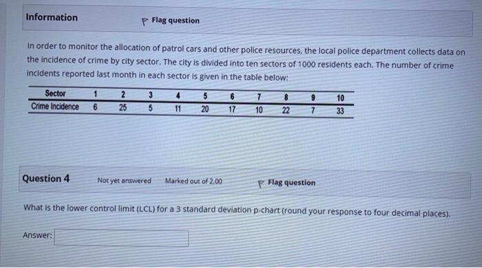 Information p Flag question In order to monitor