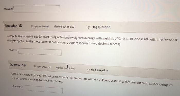 Information p Flag question The monthly sales for