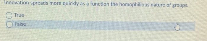 Innovation spreads more quickly as a function the