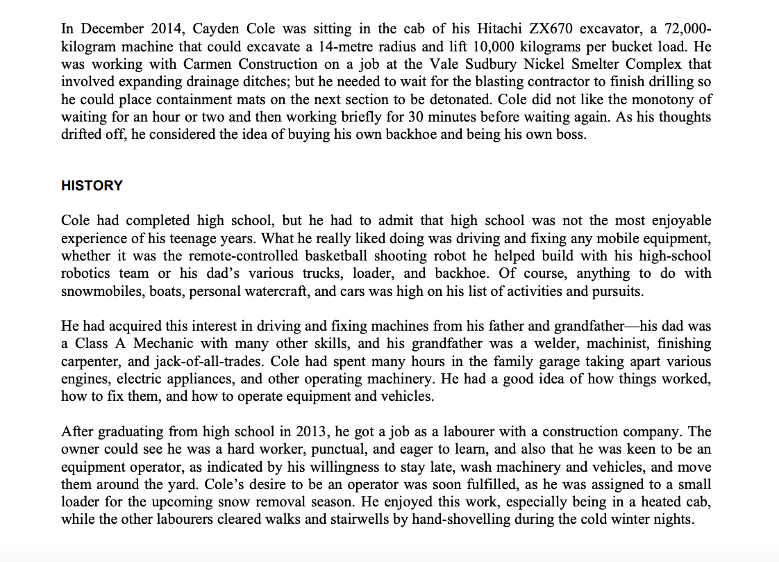 Case Study: Cayden Cole - Backhoe Business