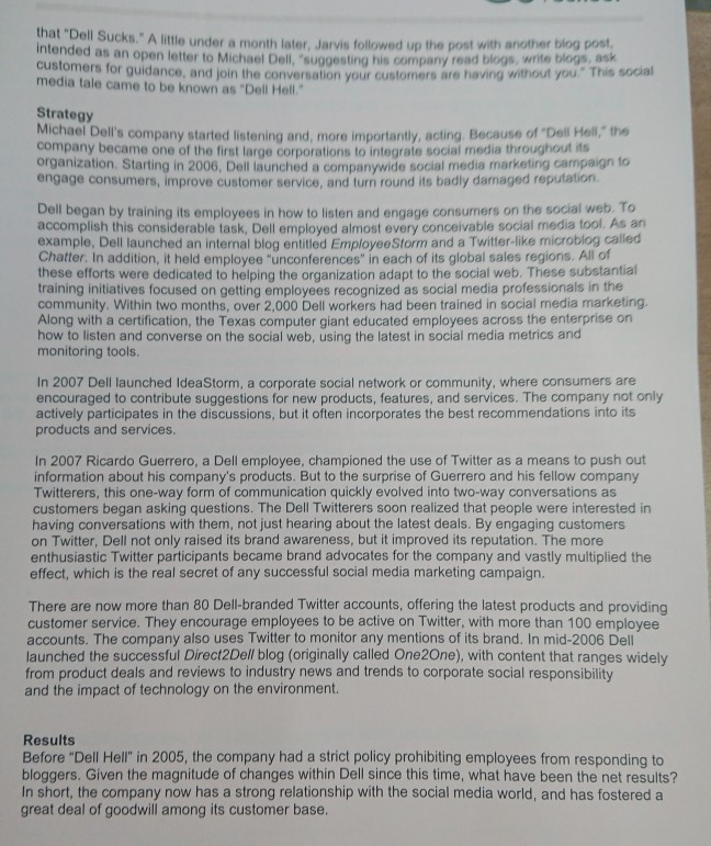 One question. Urgent please Case study Dell