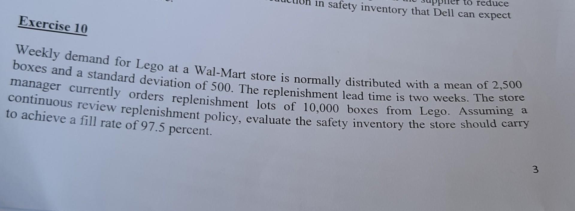 to reduce in safety inventory that Dell can