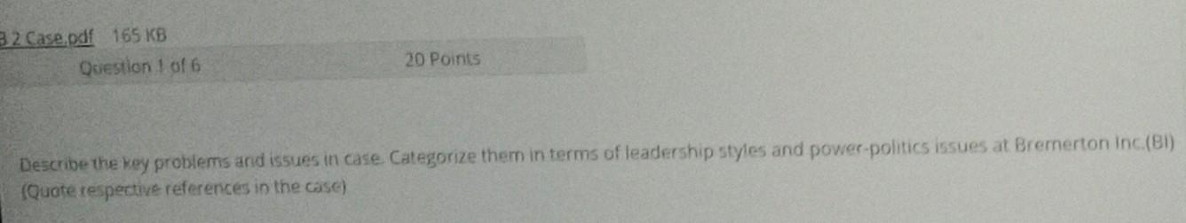 Describe the key problems and issues in case.