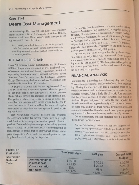 case 11-1 Deere cost management Looking for case
