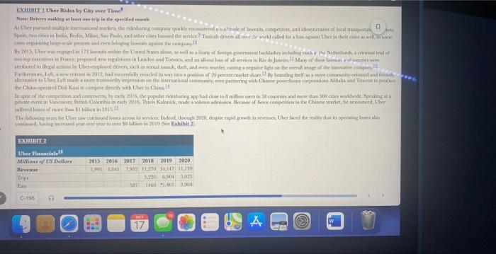 Case 16: UBER: (Read the entire thing and answer