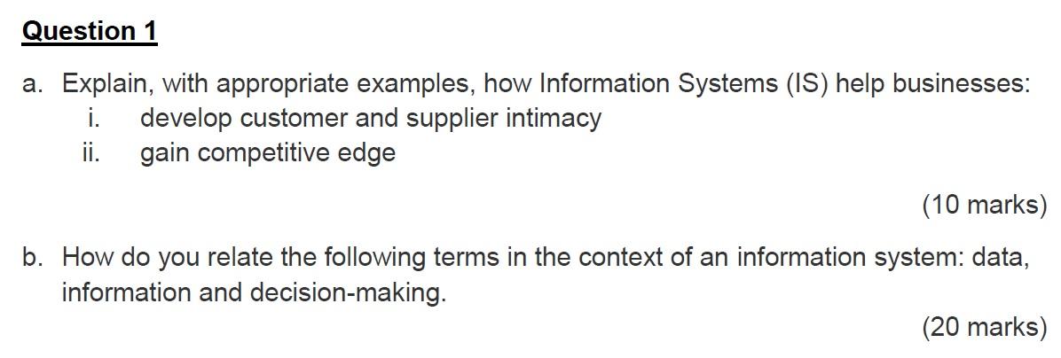 Hi Tutor, please help Question 1 a. Explain, with