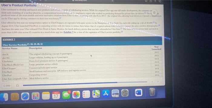 Case 16: UBER: (Read the entire thing and answer