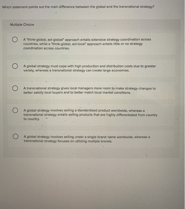 Which statement points out the main difference