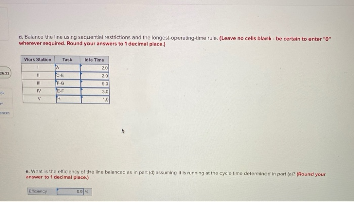 need D and E answered. if can only do one please