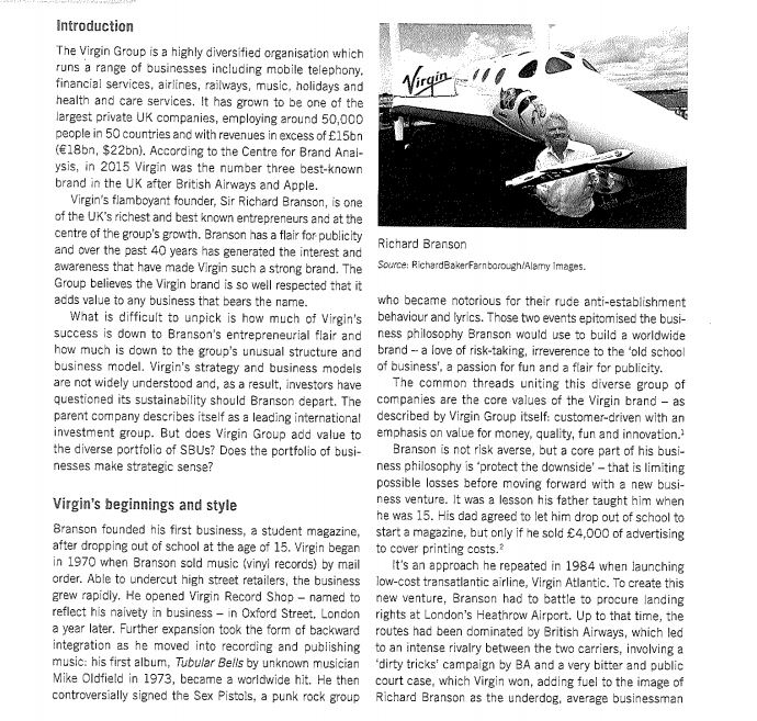 Based on the above case study kindly answer the