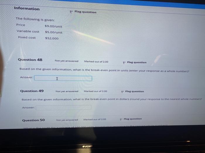 Information Flag question The following is given: