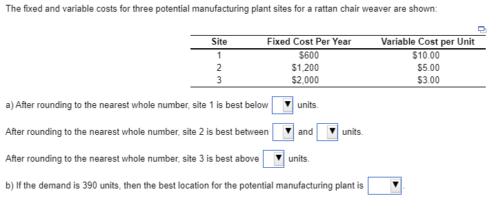 I need help completing this operations management