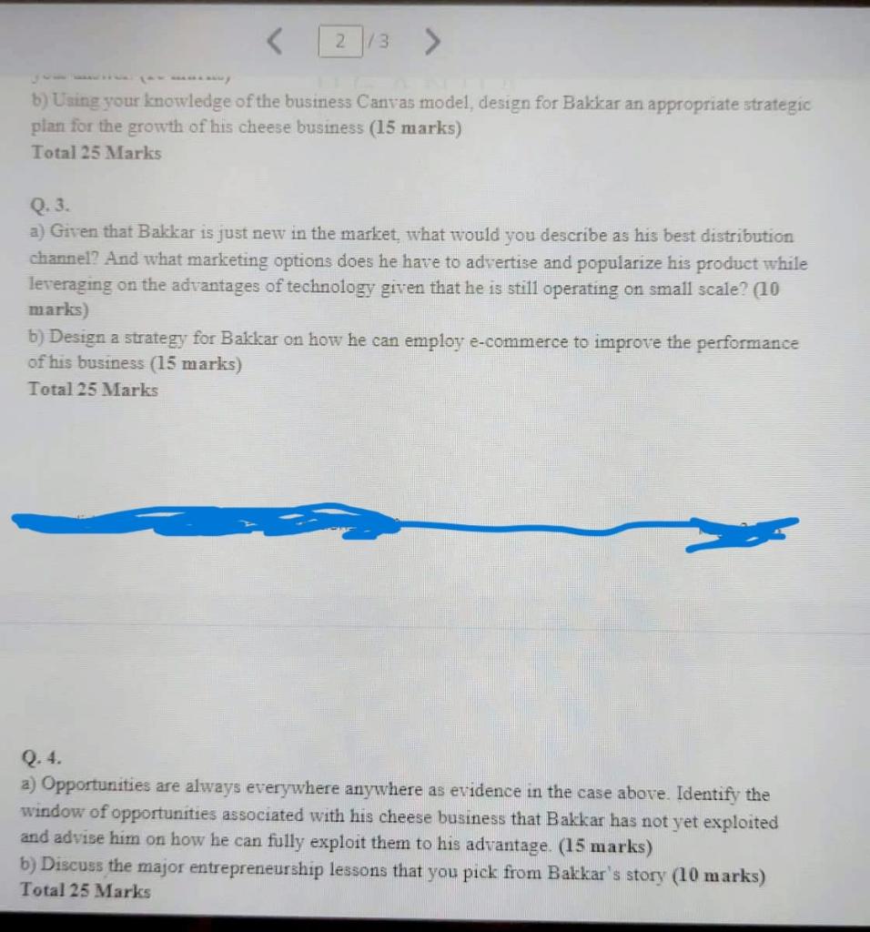 EXAMINATION INSTRUCTIONS a) Read through the case