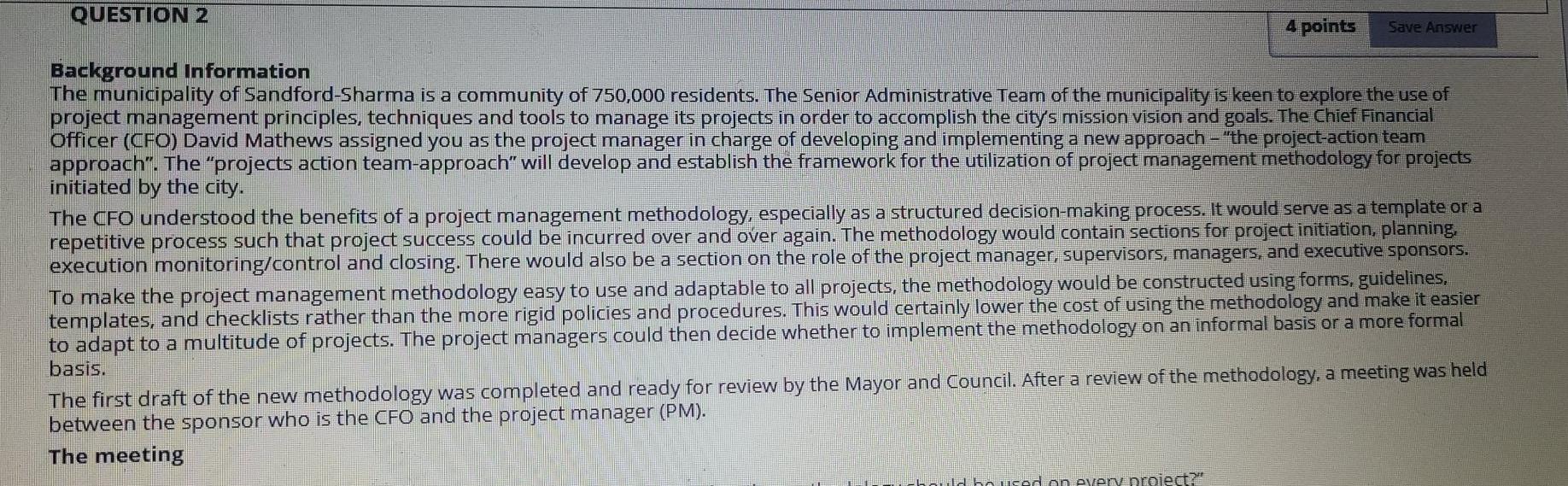 Save Answer QUESTION 2 4 points Background