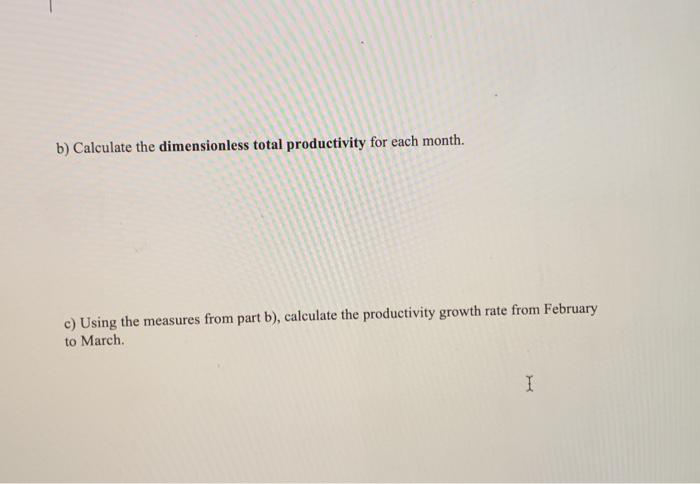La(15 points) The table below shows data for the