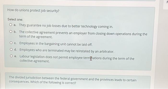 Time left 2:00:00 A modified union shop lays out