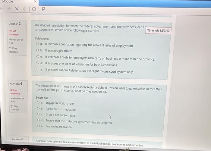 Time left 2:00:00 A modified union shop lays out
