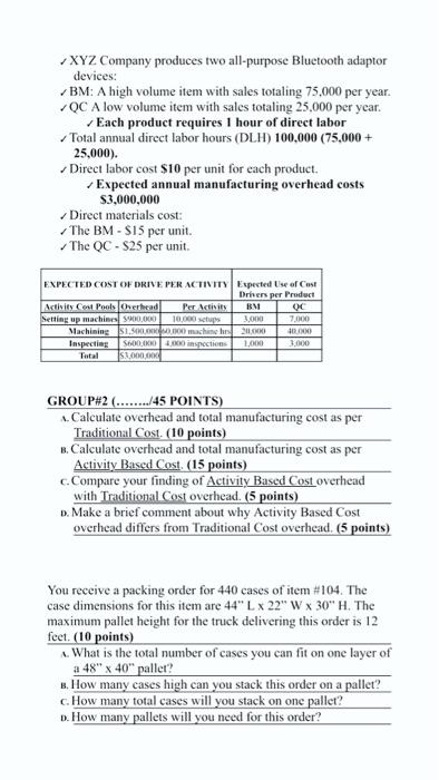XYZ Company produces two all-purpose Bluetooth