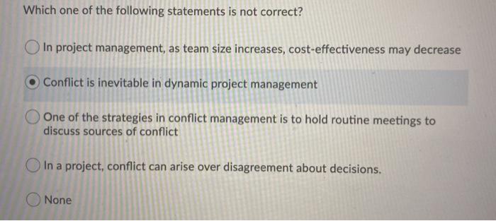 Which one of the following statements is not