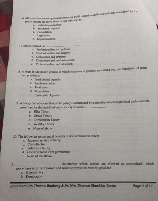 16. Allies that are recognised as deserving