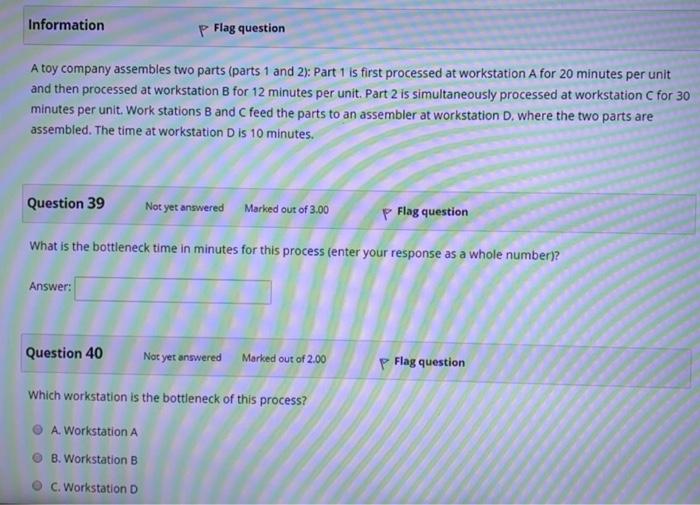 Information P Flag question A toy company