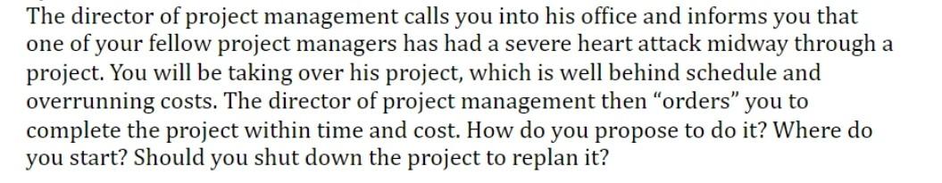 Explain in detail The director of project