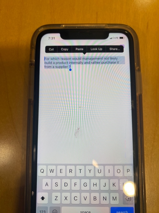 7:31 Cut Copy Paste Look Up Share... For which