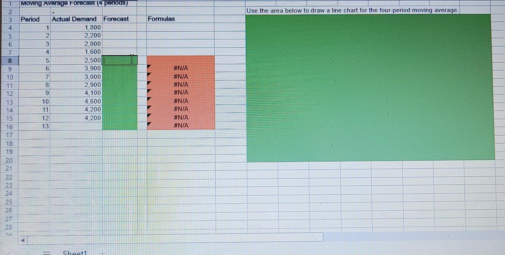 Excel Online Structured Activity: Moving Average